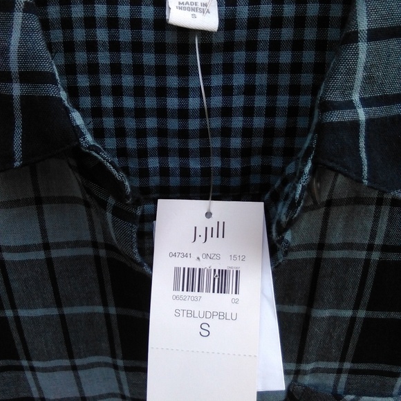 J. Jill Blue Flannel Shirt Size Small - Picture 3 of 6